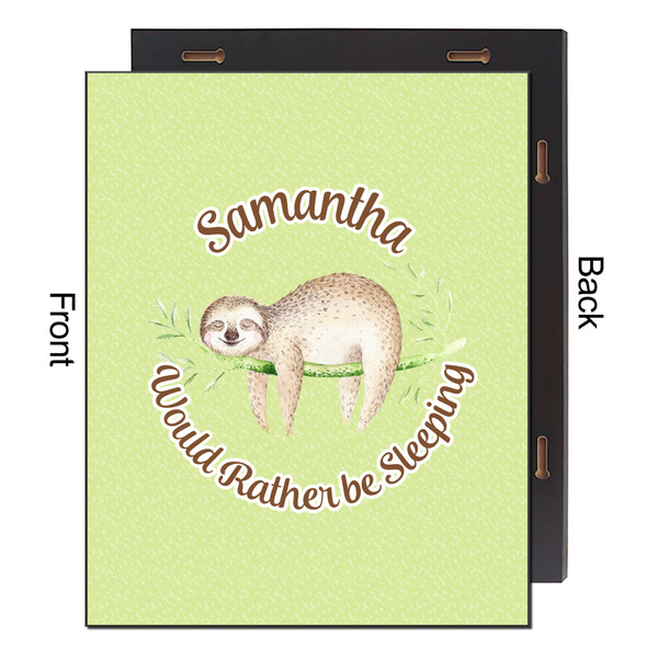 Sloth 16x20 Wood Print - Front & Back View