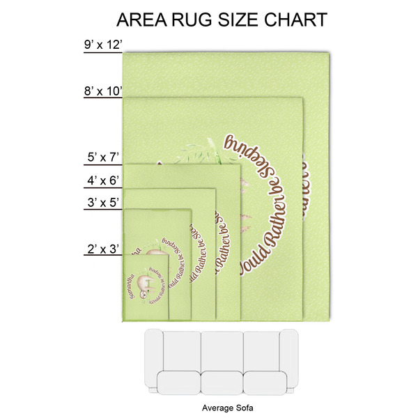 Sloth 2'x3' Indoor Area Rugs - Size Chart