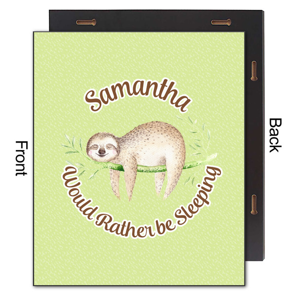 Sloth 20x24 Wood Print - Front & Back View
