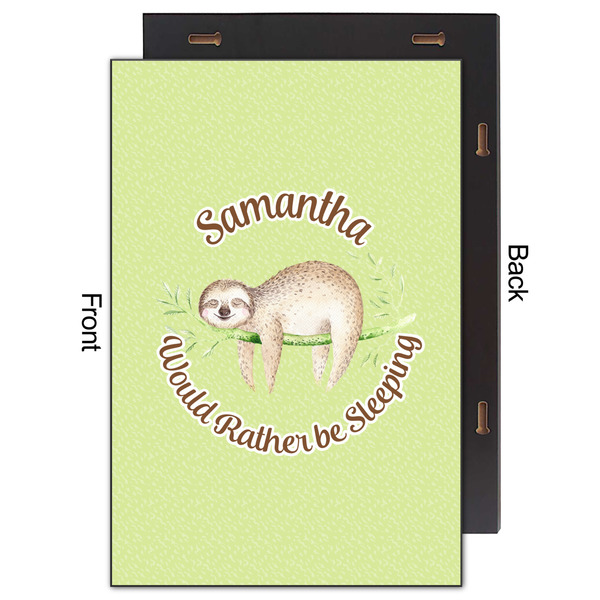 Sloth 20x30 Wood Print - Front & Back View