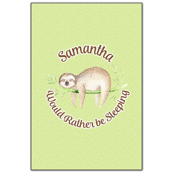 Custom Sloth Wood Print - 20x30 (Personalized)