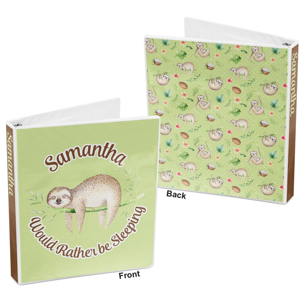 Sloth 3-Ring Binder Front and Back