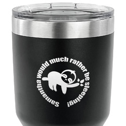 Sloth 30 oz Stainless Steel Tumbler - Black - Single Sided (Personalized)