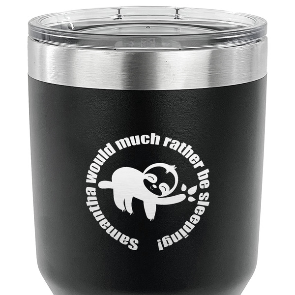 Sloth 30 oz Stainless Steel Ringneck Tumbler - Black - CLOSE UP