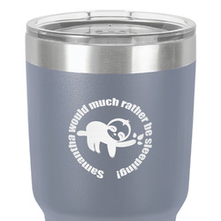 Sloth 30 oz Stainless Steel Tumbler - Grey - Double-Sided (Personalized)