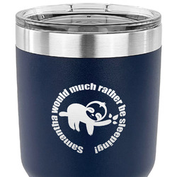 Sloth 30 oz Stainless Steel Tumbler - Navy - Single Sided (Personalized)