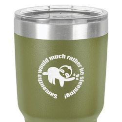 Sloth 30 oz Stainless Steel Tumbler - Olive - Single-Sided (Personalized)