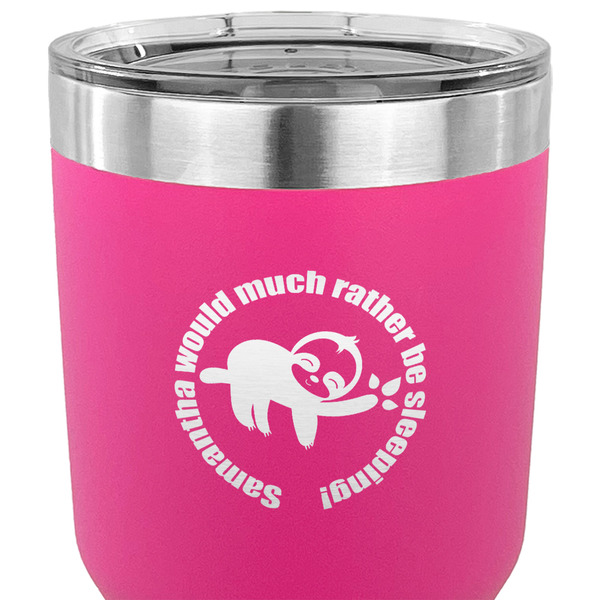 Sloth 30 oz Stainless Steel Ringneck Tumbler - Pink - CLOSE UP