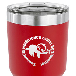 Sloth 30 oz Stainless Steel Tumbler - Red - Single Sided (Personalized)
