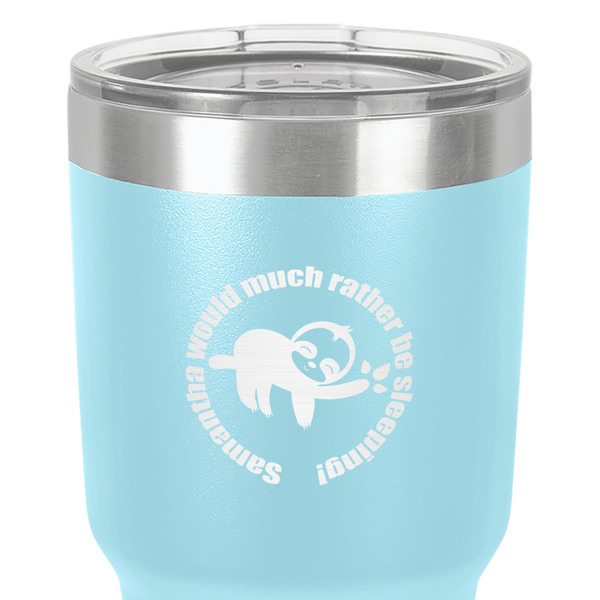 Sloth 30 oz Stainless Steel Ringneck Tumbler - Teal - Close Up