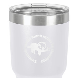 Sloth 30 oz Stainless Steel Tumbler - White - Single-Sided (Personalized)
