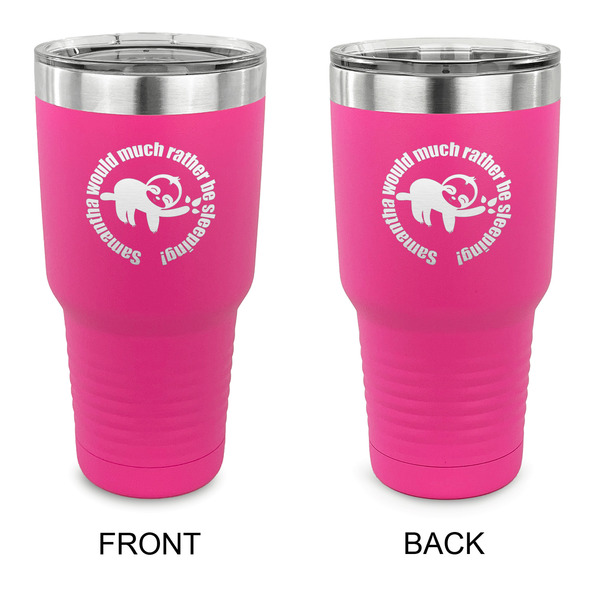 Custom Sloth 30 oz Stainless Steel Tumbler - Pink - Double Sided (Personalized)