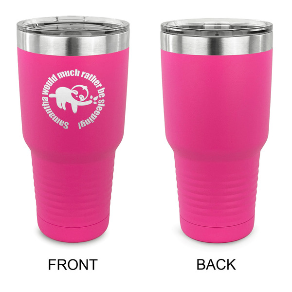 Sloth 30 oz Stainless Steel Ringneck Tumblers - Pink - Single Sided - APPROVAL