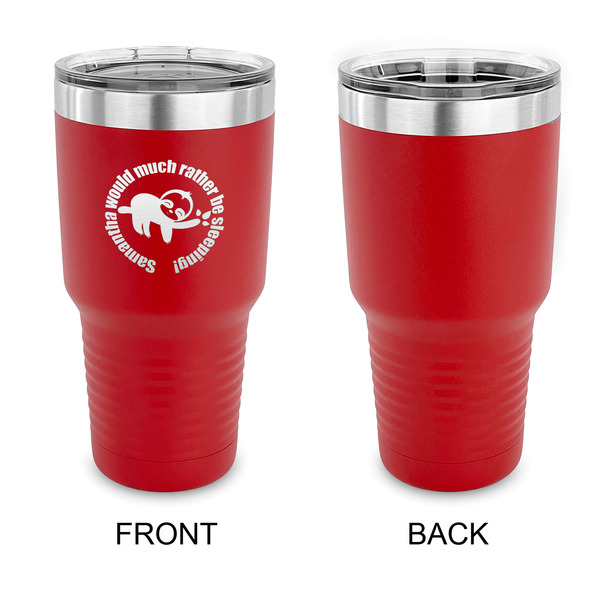 Sloth 30 oz Stainless Steel Ringneck Tumblers - Red - Single Sided - APPROVAL