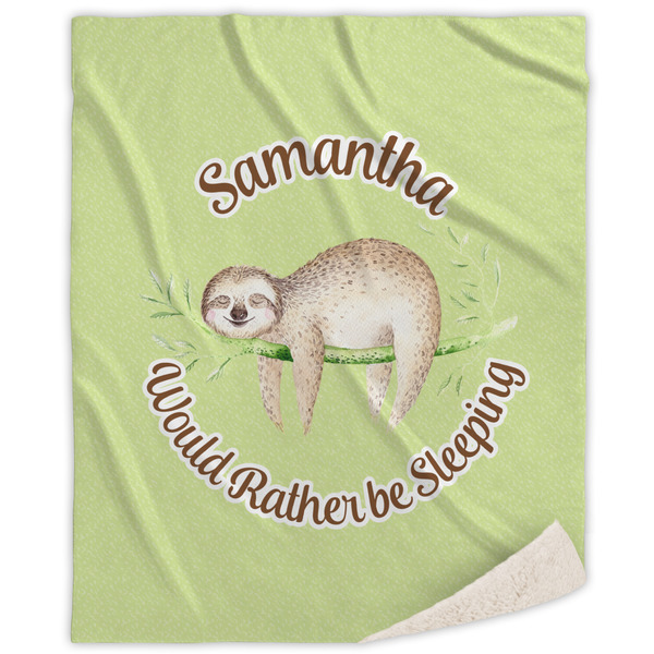 Custom Sloth Sherpa Throw Blanket - 50"x60" (Personalized)