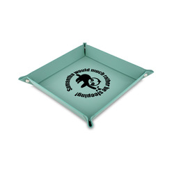 Sloth 6" x 6" Teal Faux Leather Valet Tray (Personalized)