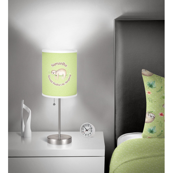 Sloth 7 inch drum lamp shade - in room
