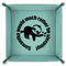 Sloth 9" x 9" Teal Leatherette Snap Up Tray - FOLDED