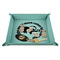 Sloth 9" x 9" Teal Leatherette Snap Up Tray - STYLED