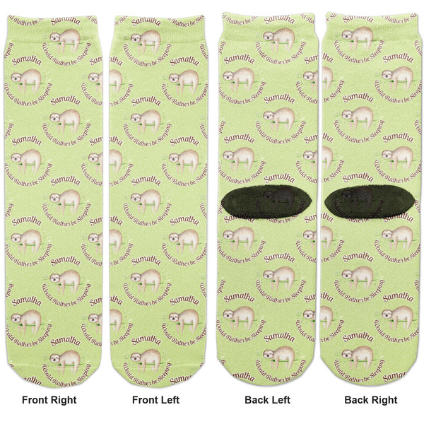Sloth Adult Crew Socks - Double Pair - Front and Back - Apvl