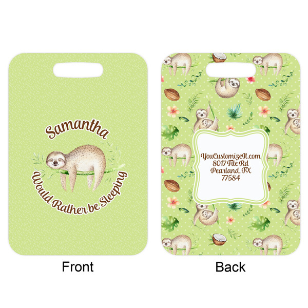 Sloth Aluminum Luggage Tag (Front + Back)