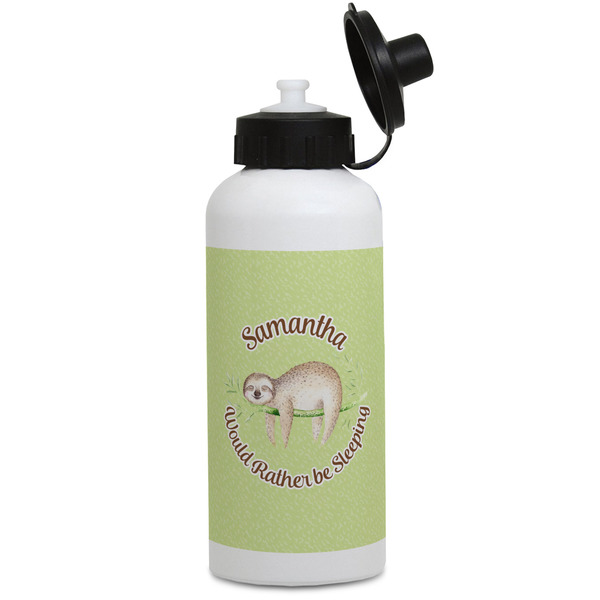 Custom Sloth Water Bottles - Aluminum - 20 oz - White (Personalized)