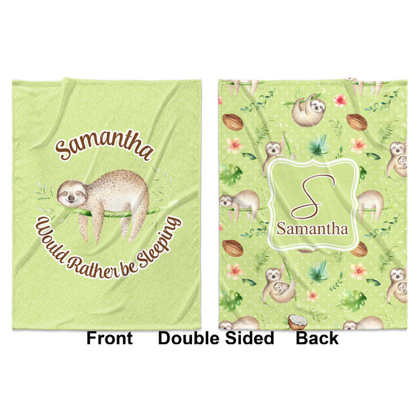 Sloth Baby Blanket (Double Sided - Printed Front and Back)