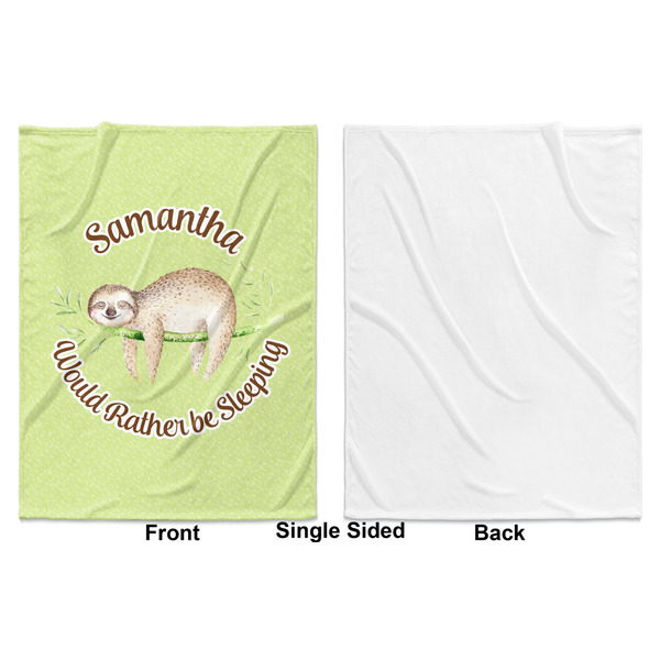 Sloth Baby Blanket (Single Sided - Printed Front, White Back)