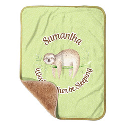 Sloth Sherpa Baby Blanket - 30" x 40" w/ Name or Text