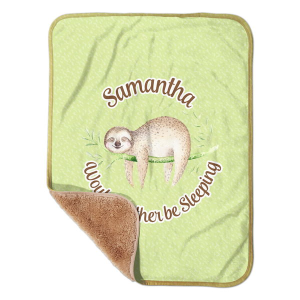 Custom Sloth Sherpa Baby Blanket - 30" x 40" w/ Name or Text