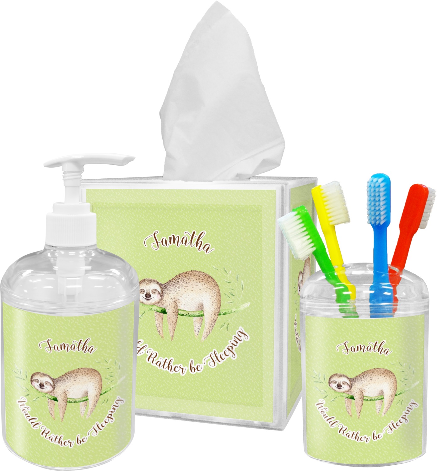 Sloth Bathroom Accessories Set (Personalized) YouCustomizeIt