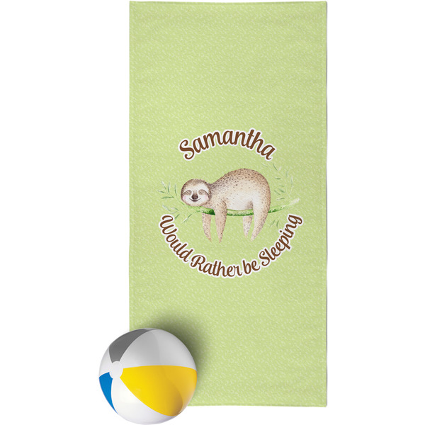Custom Sloth Beach Towel (Personalized)