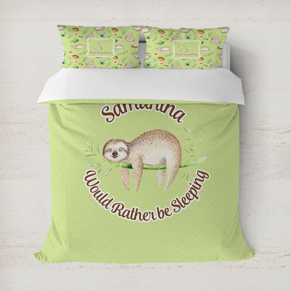 Custom Sloth Duvet Cover Set - Full / Queen (Personalized)