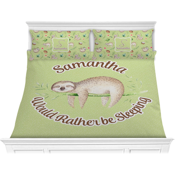 Custom Sloth Comforter Set - King (Personalized)