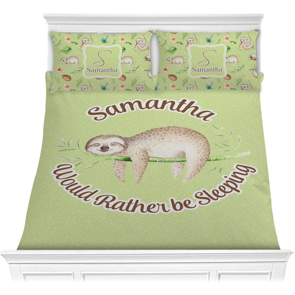 Custom Sloth Comforter Set - Full / Queen (Personalized)