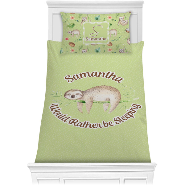 Custom Sloth Comforter Set - Twin (Personalized)