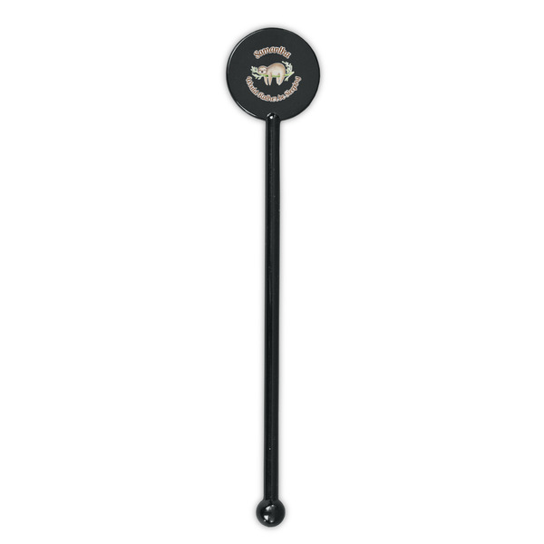 Sloth Black Plastic 5.5" Stir Stick - Round - Single Stick