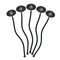 Sloth Black Plastic 7" Stir Stick - Oval - Fan