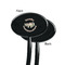 Sloth Black Plastic 7" Stir Stick - Single Sided - Oval - Front & Back