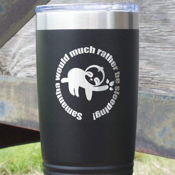 Sloth Black Polar Camel Tumbler - 20oz - Close Up