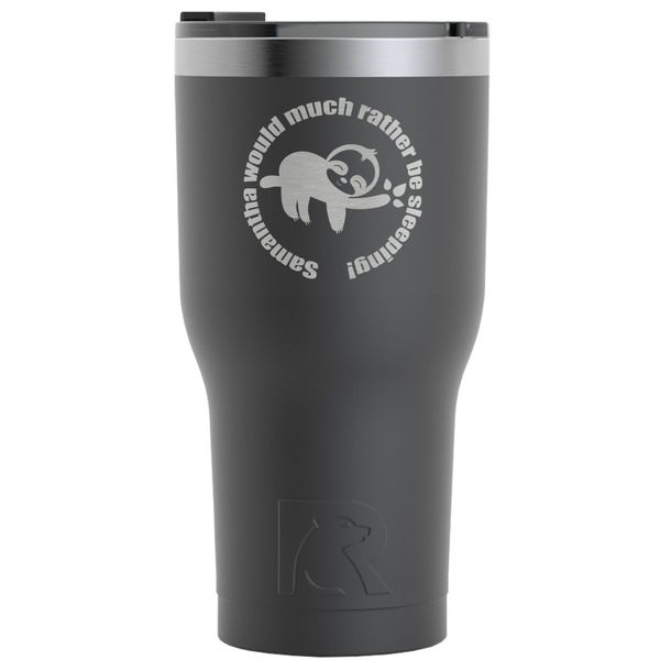 Custom Sloth RTIC Tumbler - Black - Engraved Front (Personalized)