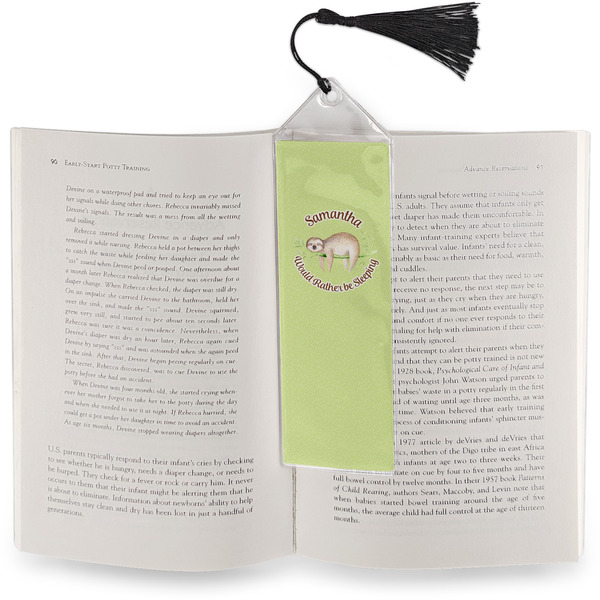 Sloth Bookmark with tassel - In book