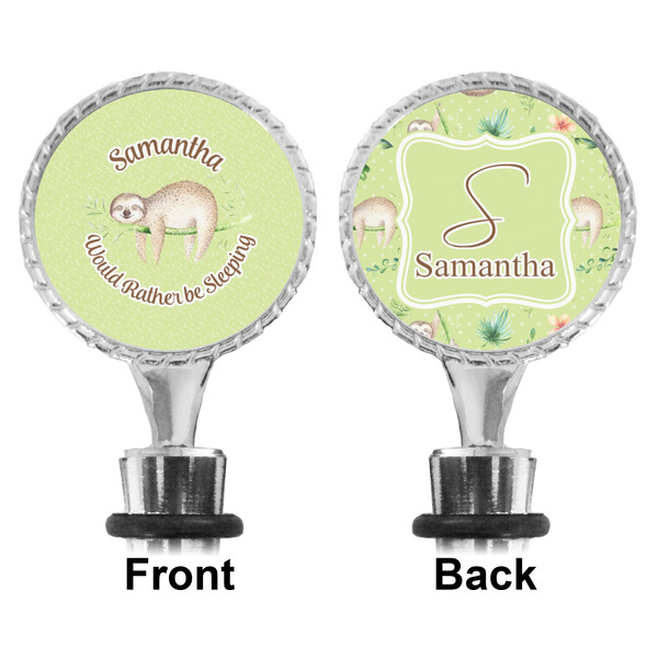 Sloth Bottle Stopper - Front and Back