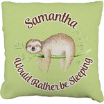 Sloth Faux-Linen Throw Pillow 16" (Personalized)
