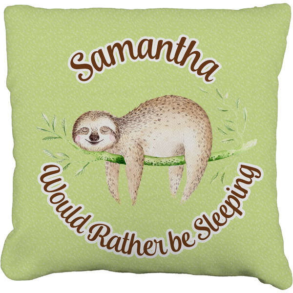 Custom Sloth Faux-Linen Throw Pillow 16" (Personalized)