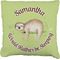 Sloth Faux-Linen Throw Pillow 16" (Personalized)