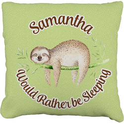 Sloth Faux-Linen Throw Pillow 18" (Personalized)