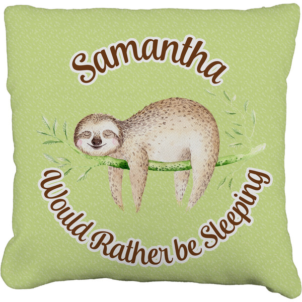 Custom Sloth Faux-Linen Throw Pillow 18" (Personalized)
