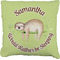 Sloth Burlap Pillow 18"