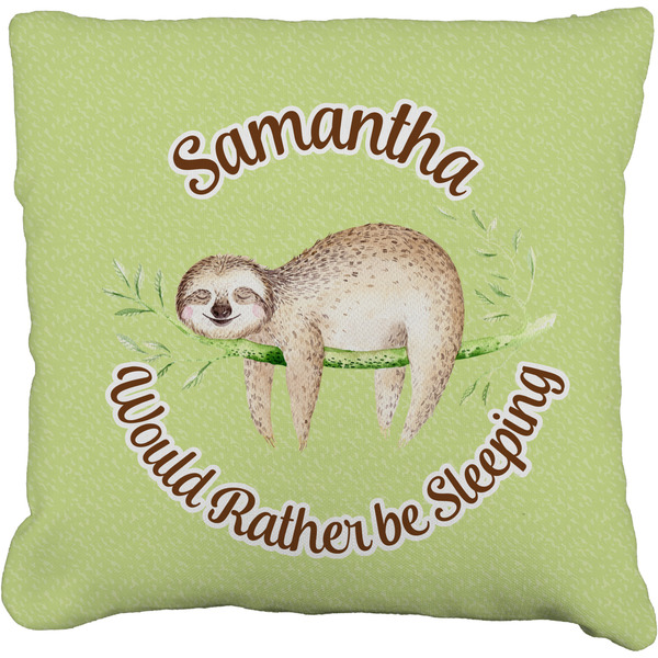 Custom Sloth Faux-Linen Throw Pillow 20" (Personalized)